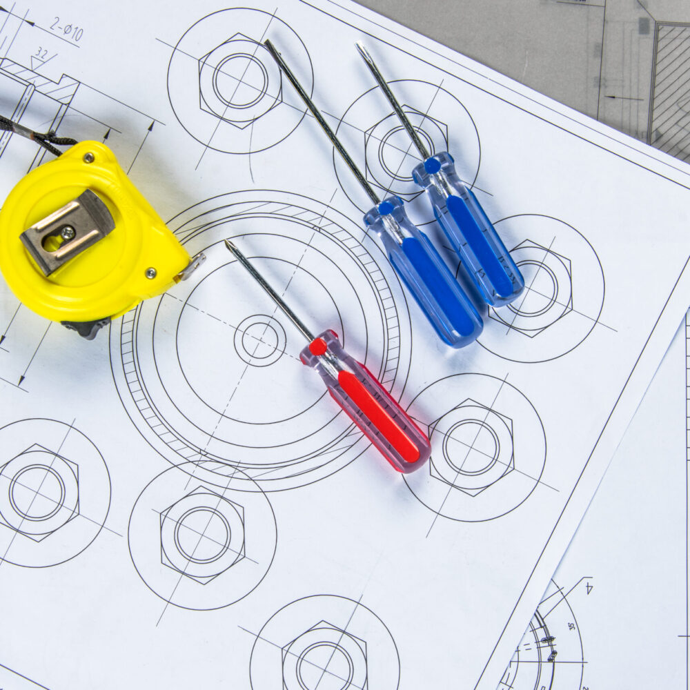 detail shot of Architectural blueprints.