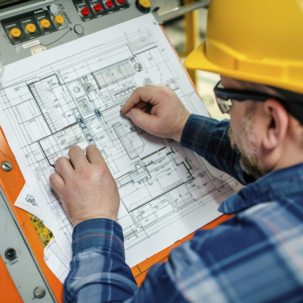 engineering worker in the workflow --chaos 25 --ar 3:2 --style raw --stylize 50 Job ID: e298ebdf-5316-46c4-83c6-751b4b800f77